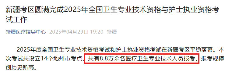 2025卫生资格考试大数据曝光：部分地区通过率不足20%